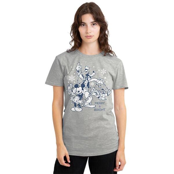 ウォルトディズニー レディース トップス プルオーバー ヴィンテージ Disney Mickey Mouse Vintage Merry Bright And Tied Up In Light Grey 薄墨色
