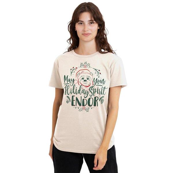 ウォルトディズニー レディース トップス プルオーバー Disney Star Wars Holiday Spirit Endor Christmas Ewok T-Sh Beige ベージュ