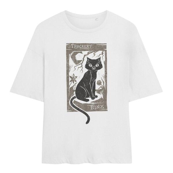 ウォルトディズニー レディース トップス プルオーバー Disney Hocus Pocus Woodcuthackery Binx Oversized T-Shir White 白いこと