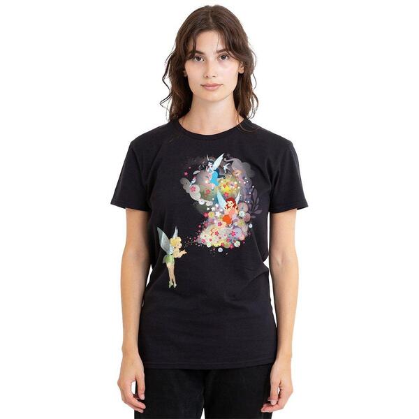ウォルトディズニー レディース トップス プルオーバー 御花柄 御花 Disney Fairies Tinker Bell Rosetta Silvermist Floral Fu Black 黒いこと