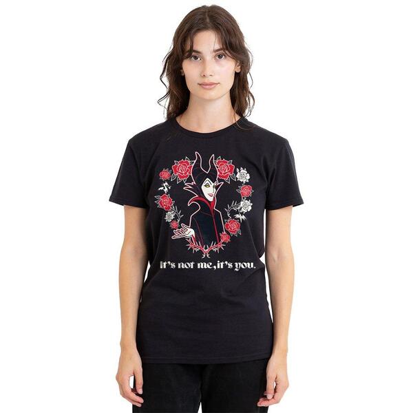 ウォルトディズニー レディース トップス プルオーバー Disney Maleficent Valentine Its Not Me Its You T-Shir Black 黒いこと