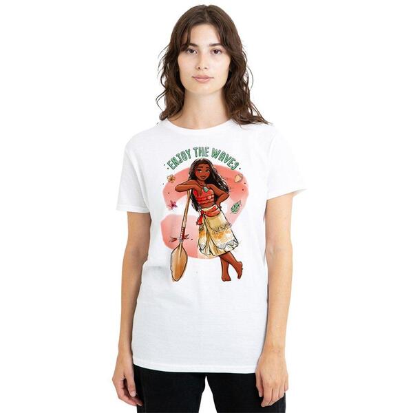 ウォルトディズニー レディース トップス ティーシャツ Disney Moana Watercolour T-Shirt White 白いこと