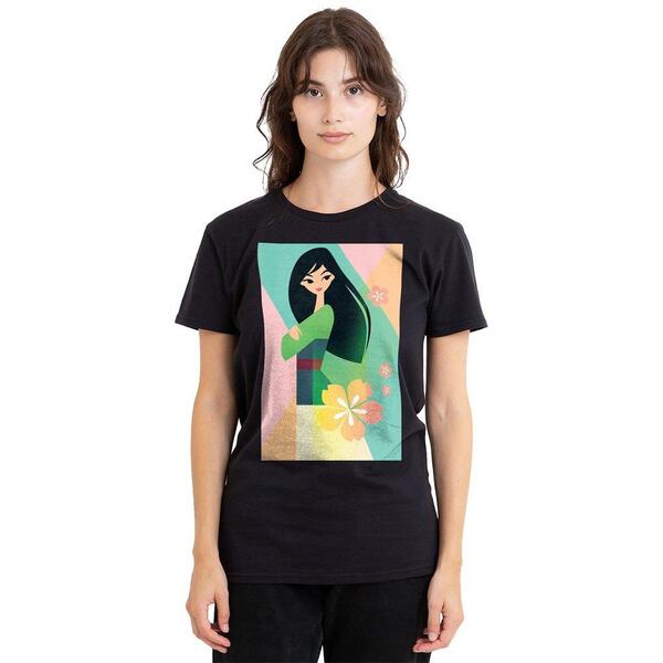 ウォルトディズニー レディース トップス ティーシャツ Disney Mulan Simplistic Illustration T-Shirt Black 黒いこと