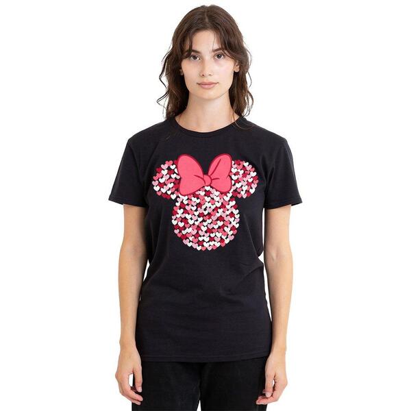 ウォルトディズニー レディース トップス プルオーバー Disney Minnie Mouse Valentines Day Heart Earsilhouette Black 黒いこと