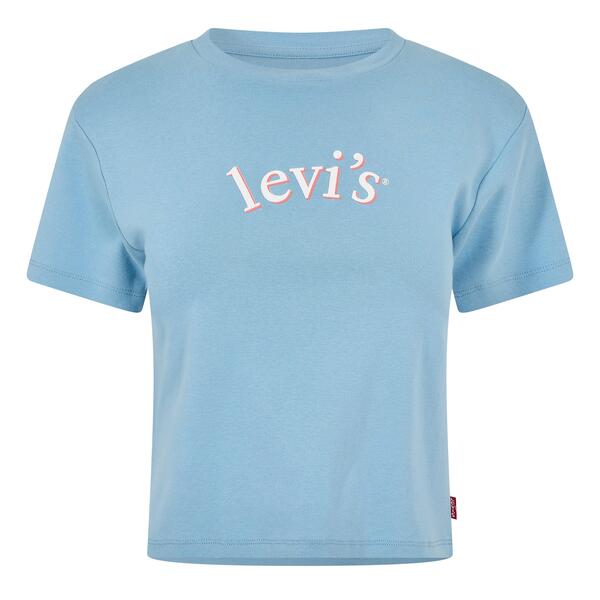 リーヴァイズジーンズ レディース トップス ティーシャツ Levis Women\u0027short Sleeve Boxy Western Criss Cross Baby Tee Blue Serif 青碧