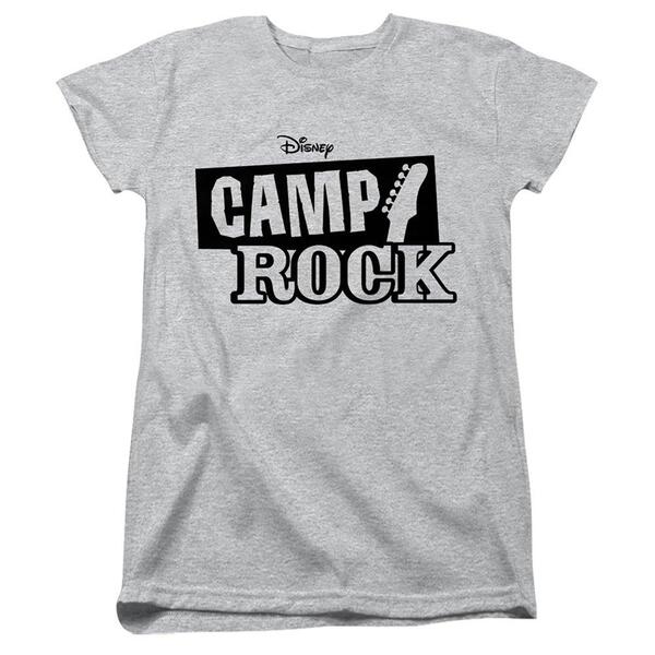 ウォルトディズニー レディース トップス ティーシャツ ロゴタイプ Disney Camp Rock Mono Logo Tee Athletic Heather Light Grey 薄墨色