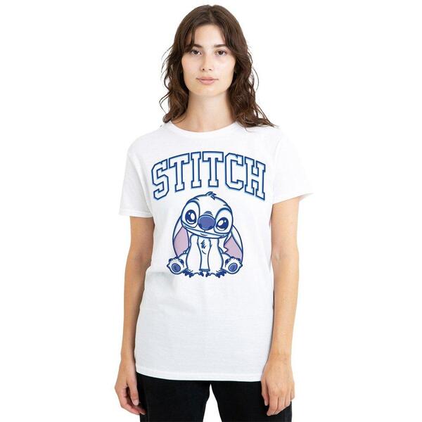 ウォルトディズニー レディース トップス プルオーバー Disney Lilo And Stitch Brush Stroke Collegiate Classic T White 白いこと