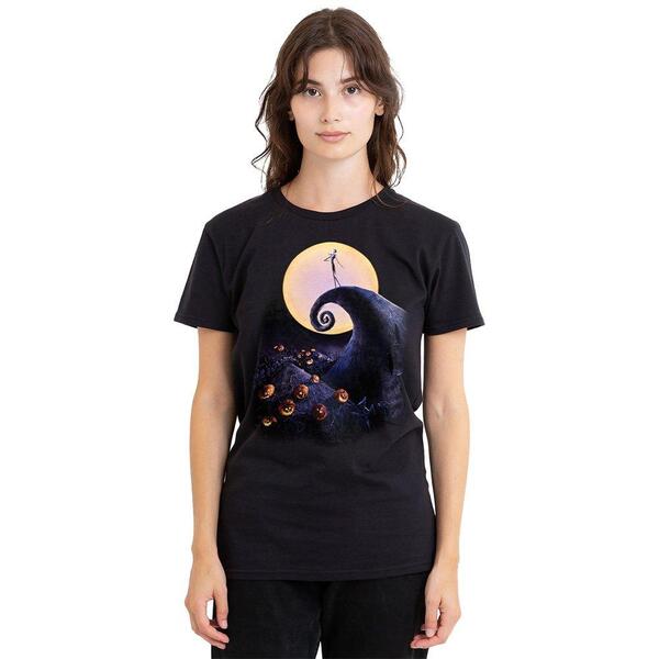 ウォルトディズニー レディース アウター より良い ティーシャツ Disney The Nightmare Before Christmas Poster T-Shirt Black 黒いこと