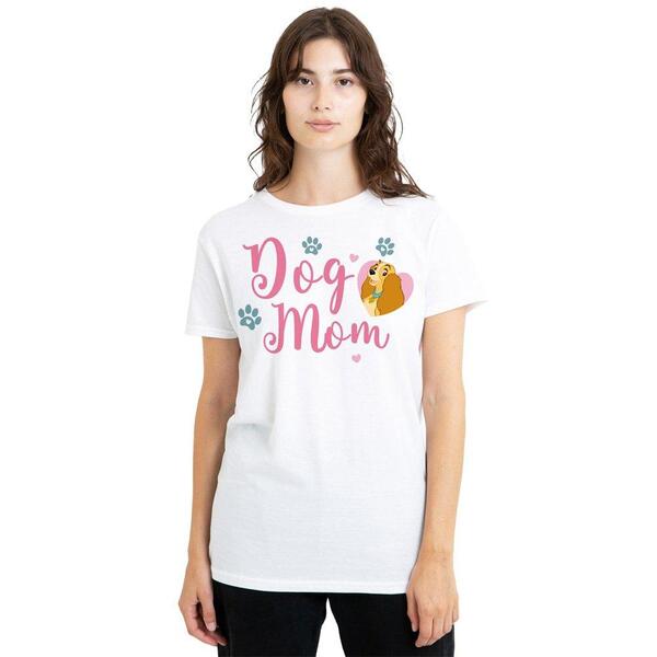 ウォルトディズニー レディース トップス ティーシャツ Disney Lady And The Tramp Dog Mom T-Shirt White 白いこと