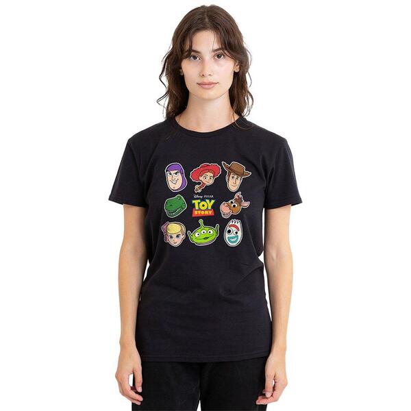 ウォルトディズニー レディース トップス プルオーバー カットアウト Disney Toy Story Character Face Cutouts T Shirt Black 黒いこと