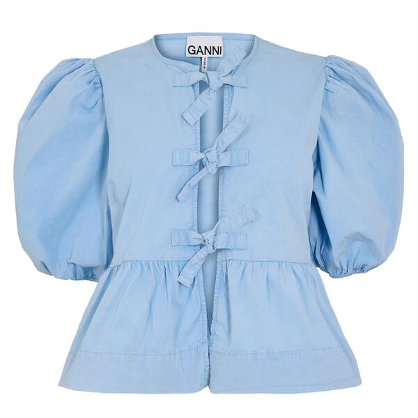 ガニー レディース トップス シャツ ブラウス Ganni Women's Peplum Blouse Soft Chambray｜ReVida 店