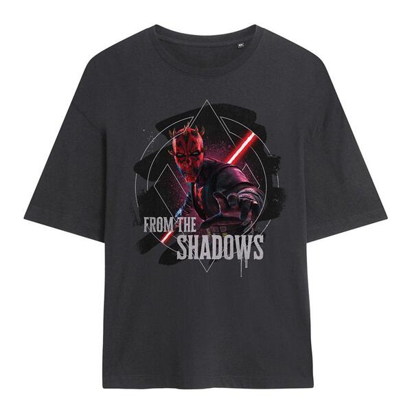 はやりっ児 ウォーズ レディース トップス プルオーバー Star Wars Maul Shadow Lord From The Shadows Oversized T Shir Charcoal 濃灰色