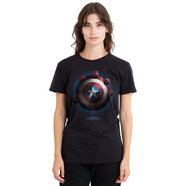 マーベル レディース トップス プルオーバー 旗がしら Marvel Captain America Brave Neworld Red Hulk Shield Po Black 黒いこと