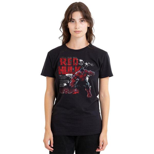 マーベル レディース トップス プルオーバー 旗がしら Marvel Captain America Brave Neworld Red Hulk Rage T-Sh Black 黒いこと