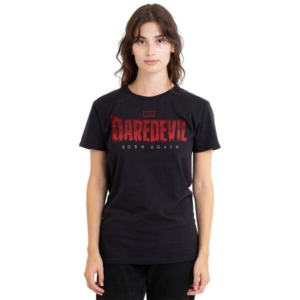 マーベル レディース トップス ティーシャツ ロゴタイプ Marvel Daredevil Born Again Logo T-Shirt Black 黒いこと