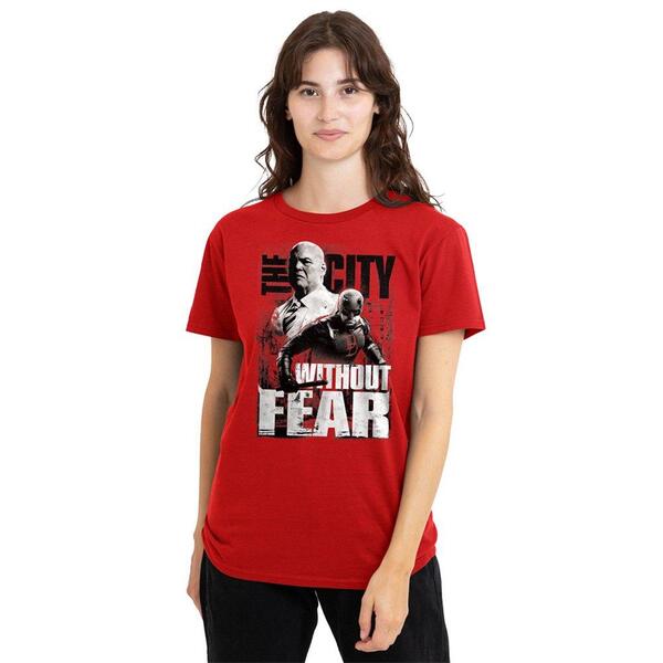 マーベル レディース トップス プルオーバー Marvel Daredevil Murdockingpin City Without Fear T-Shired 赤いこと