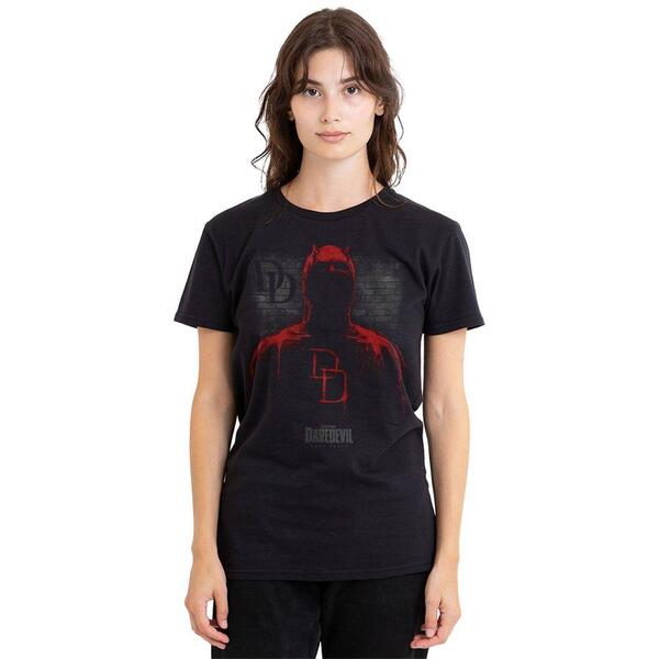 マーベル レディース トップス ティーシャツ Marvel Daredevil Man Without Fear Paint-Shirt Black 黒いこと