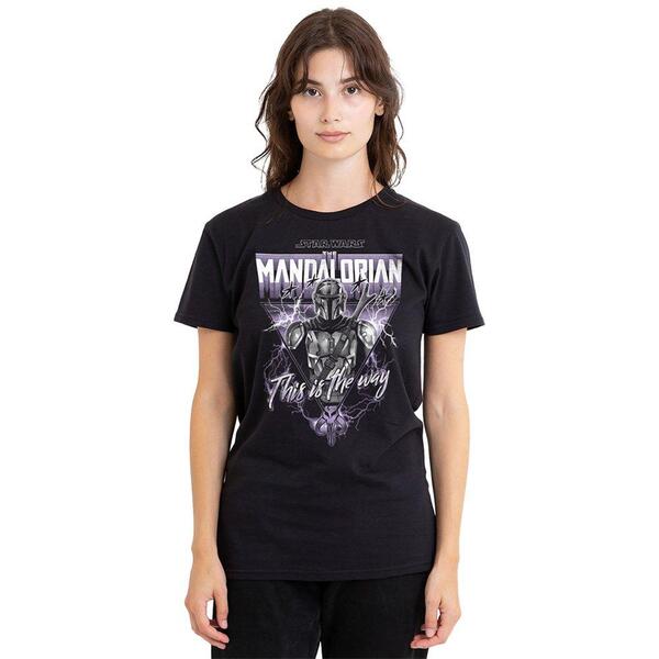 はやりっ児 ウォーズ レディース トップス プルオーバー Star Wars The Mandalorian This The Way Heavy Metal Womens Black 黒いこと