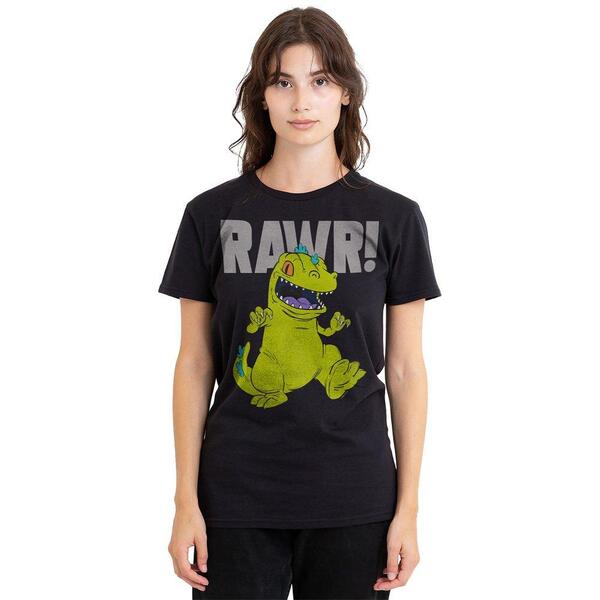 ニコロデオン レディース トップス ティーシャツ Nickelodeon Rugrats Reptar T-Shirt Black 黒いこと