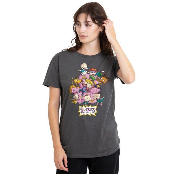 ニコロデオン レディース トップス プルオーバー Nickelodeon Rugrats Chair Ladies T Shirt Charcoal 濃灰色