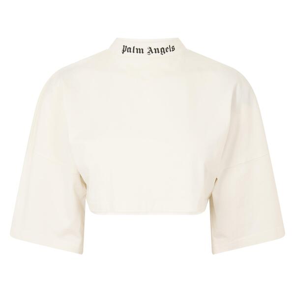 パーム・エンジェルス レディース トップス シャツ Palm Angels Women's Crop Top White ホワイト|ReVida 店