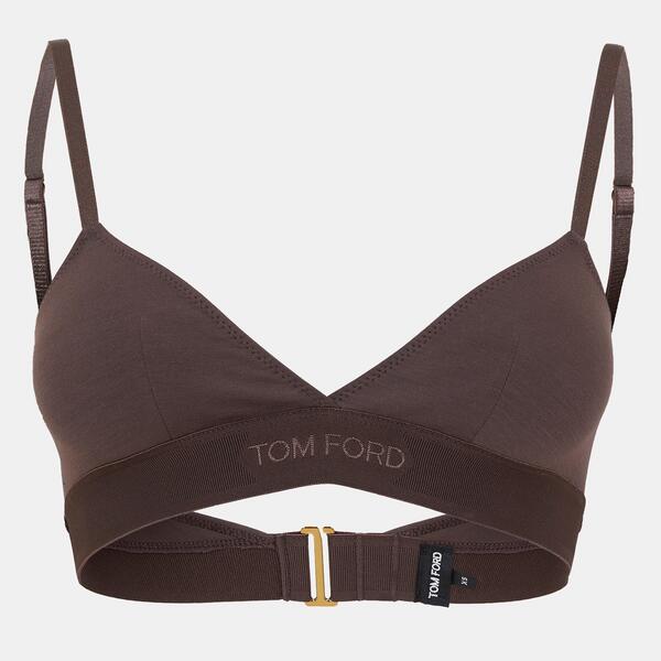 トム・フォード レディース トップス シャツ ロゴ Tom Ford Women's Logo Modal Signature Bra Chocolate チョコレート|ReVida 店