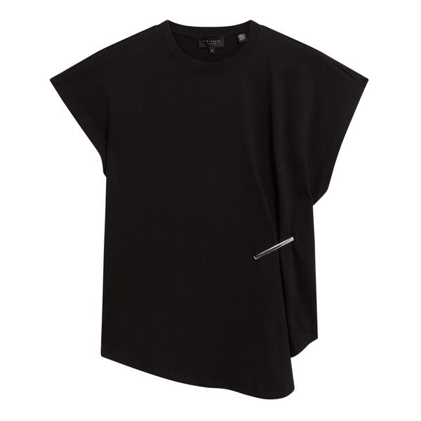 テッドベーカー レディース トップス ティーシャツ Ted Baker Women\u0027s Metal Trim T-Shirt BLACK 黒いこと