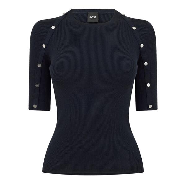 ボス レディース トップス シャツ セーター Boss Famistosa Sweater Dark Blue ブルー｜ReVida 店