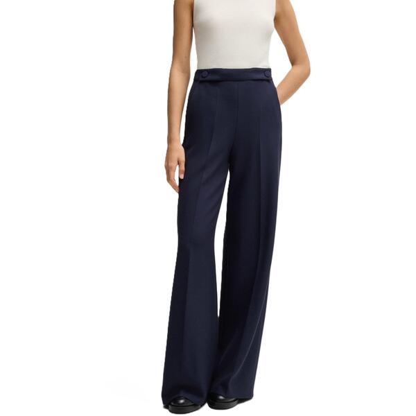 雇い主 レディース ボトムス 心地好いズボン下 引っ切り無い Boss Women\u0027s Tupita Straight Leg Trousers Dark Blue 青碧