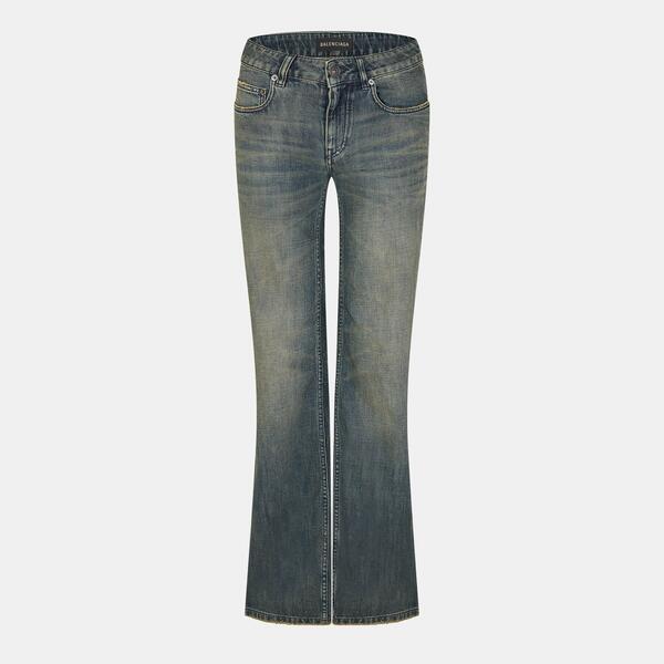 バレンシアガ レディース ボトムス 心地よいズボン下 ワイドレッグ Balenciaga Women\u0027s Relaxed Wide Leg Trousers Navy/Green 米国海軍