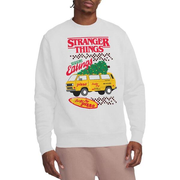 ストレンジャーシングス メンズ トップス プルオーバー Stranger Thingstranger Thingseasons Eatings Pizza Van Christma White 白いこと