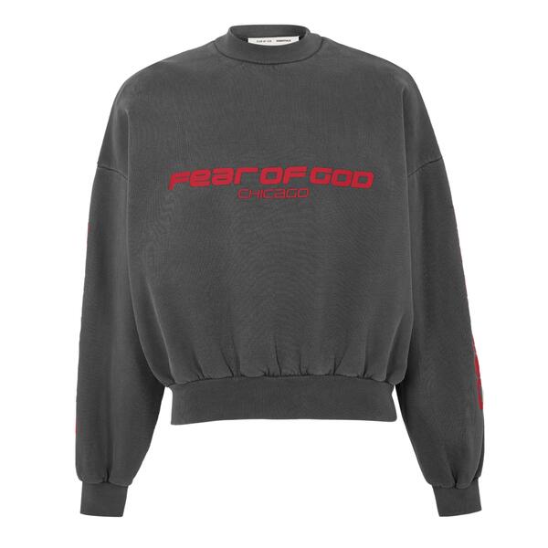 フィアオブゴッド メンズ アウター パーカー・スウェット Fear Of God Essentials FGE Chicago Crew 錫62 Iron/Red 赤いこと