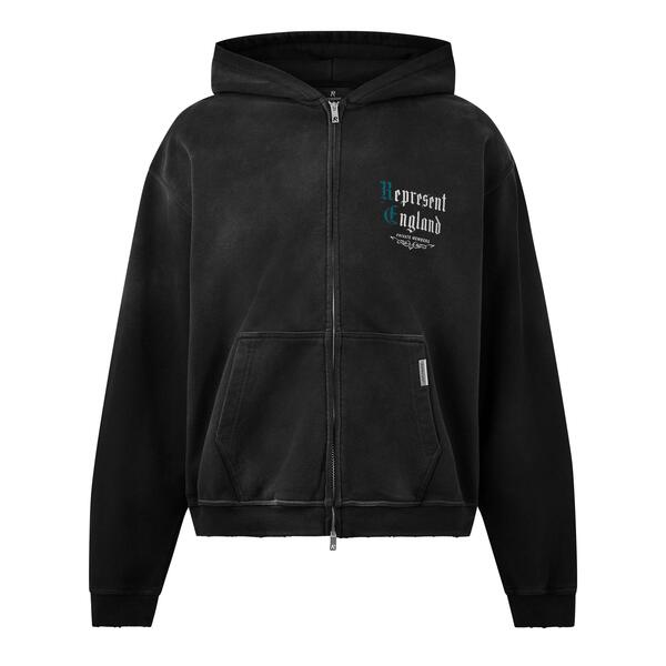 リプレゼント メンズ アウター パーカー・スウェット Represent Men's Private Memory Overhead Hoodie Stained Black ブラック|ReVida 店