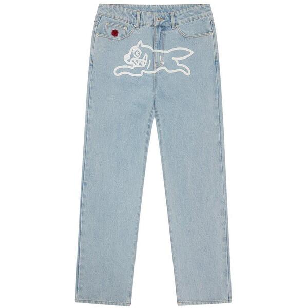 アイスクリーム メンズ ボトムス デニムパンツ ストレート ジーンズ ICECREAMens Run Dog Straight Leg Jeans Heavy Wash Blue ブルー|ReVida 店