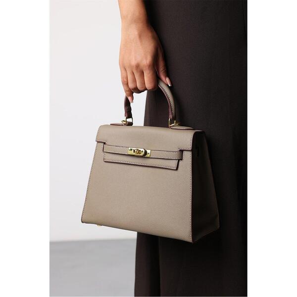 ホエアズザットフロム レディース 御徒面子 ミニ Wheres That From Wheres Top Handle Satchel Mini Tote Bag with Turn-Lock Beige ベージュ
