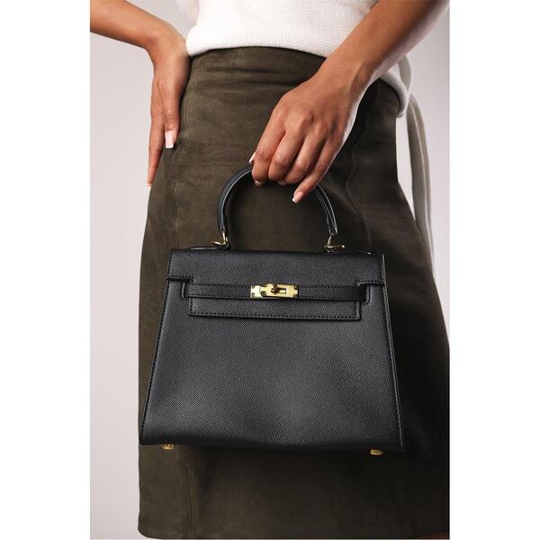 ホエアズザットフロム レディース 御徒面子 ミニ Wheres That From Wheres Top Handle Satchel Mini Tote Bag with Turn-Lock Black 黒いこと