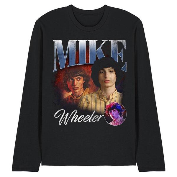 ストレンジャーシングス メンズ アウター 編み物・スウェーター プルオーバー Stranger Thingstranger Things Mike Homage Long Sleeve T-Shirt Black 黒いこと