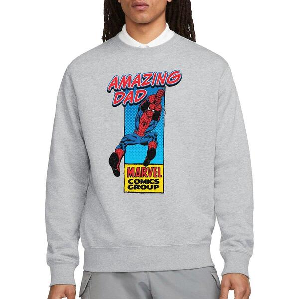マーベル メンズ トップス プルオーバー Marvel Comics Presents Corner Box FatherS Day Ama Grey 薄墨色
