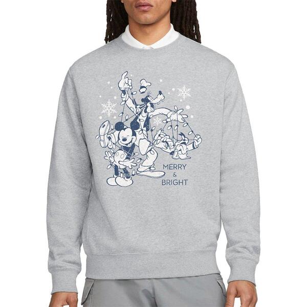 ウォルトディズニー メンズ トップス プルオーバー ヴィンテージ Disney Mickey Mouse Vintage Merry Bright And Tied Up In Light Grey 薄墨色