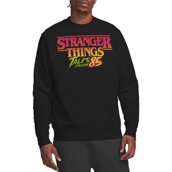 ストレンジャーシングス メンズ トップス プルオーバー 汗水 ロゴタイプ Stranger Thingstranger Things Tales From 85 Logo Sweatshirt Black 黒いこと