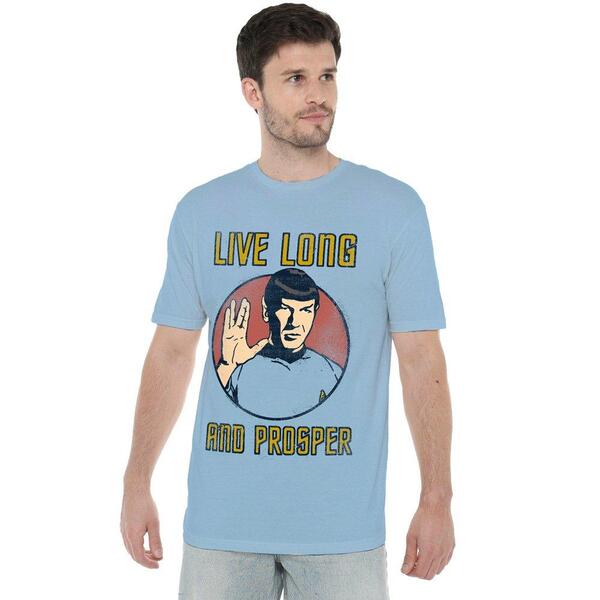 スター・トレック メンズ トップス プルオーバー Star Trek Star Trek Long Life Unisex T Shirt Light Blue 青色