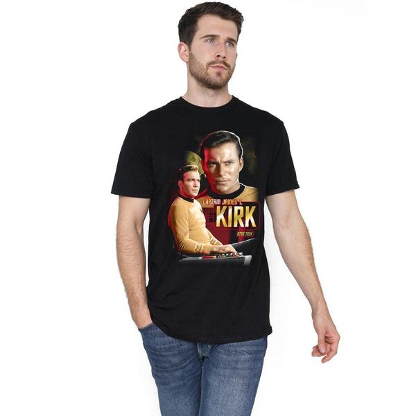 スター・トレック メンズ トップス プルオーバー 旗がしら Star Trek Star Trek Captain Kirk T Shirt Black 黒いこと