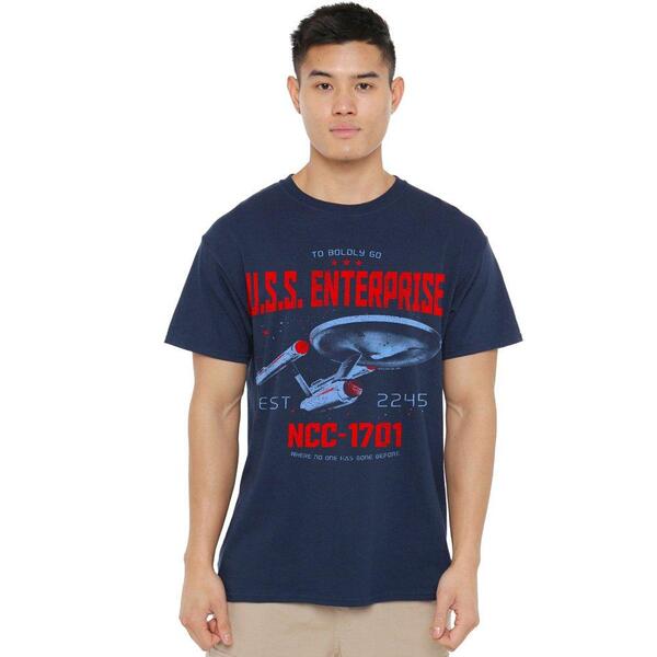 スター・トレック メンズ トップス プルオーバー Star Trek Star Trek Stardate 2245 T Shirt Navy 米国海軍