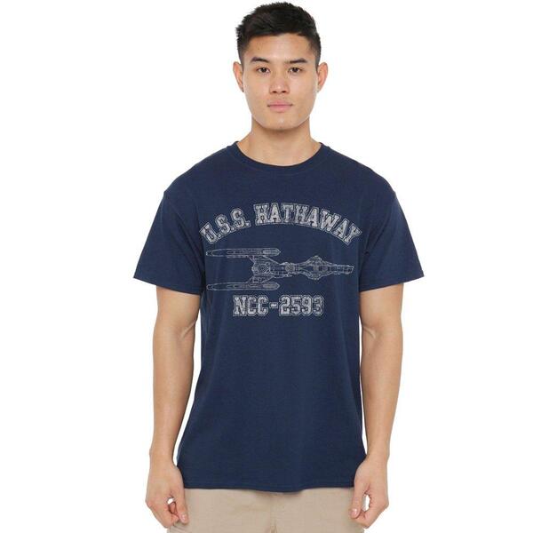 スター・トレック メンズ トップス プルオーバー Star Trek Star Trek Hathaway Athletic Unisex T Shirt Navy 米国海軍