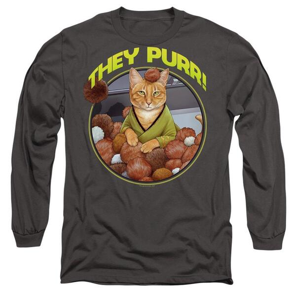スター・トレック メンズ トップス プルオーバー Star Trek Star Trek The Purr Long Sleeve T-Shirt Charcoal Grey 薄墨色