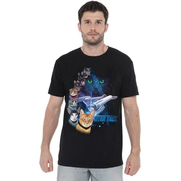 スター・トレック メンズ トップス プルオーバー Star Trek Star Trek Feline Galaxy T Shirt Black 黒いこと