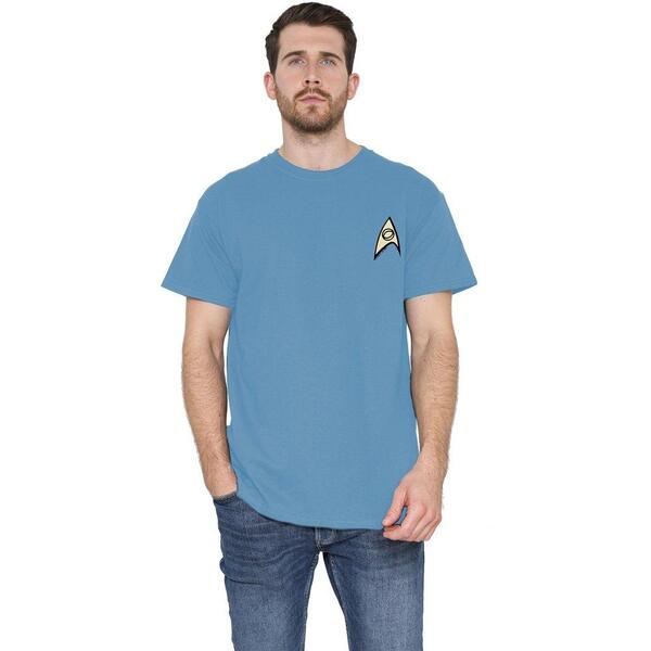 スター・トレック メンズ トップス プルオーバー Star Trek Star Trek Science Uniform W Foil T Shirt Carolina Blue 青色