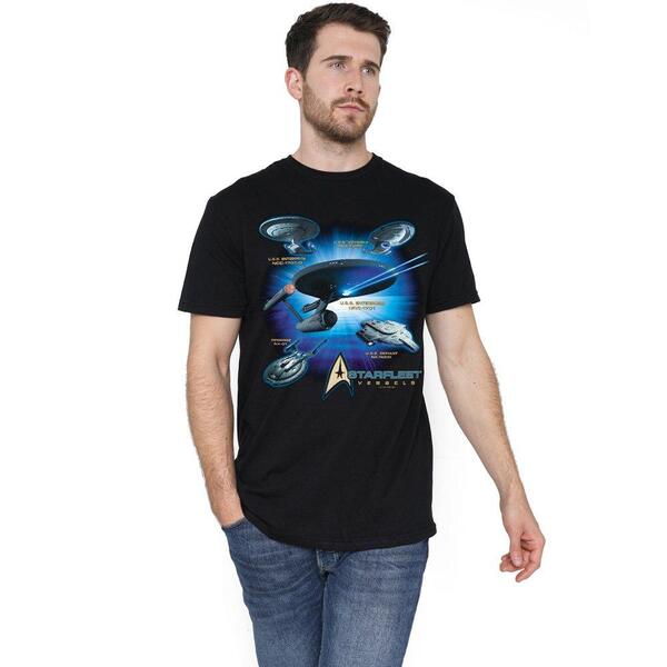スター・トレック メンズ トップス プルオーバー Star Trek Star Trek Starfleet Vessels T Shirt Black 黒いこと
