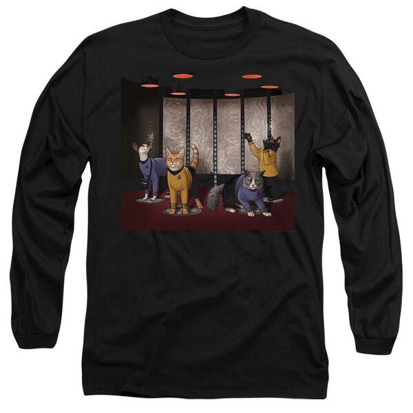 スター・トレック メンズ トップス プルオーバー Star Trek Star Trek Beameow Up Long Sleeve T-Shirt Black 黒いこと