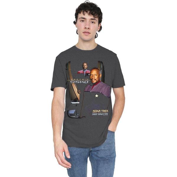 スター・トレック メンズ トップス プルオーバー 旗がしら Star Trek Star Trek Captain Sisko-Adult Heather Charcoal 濃灰色